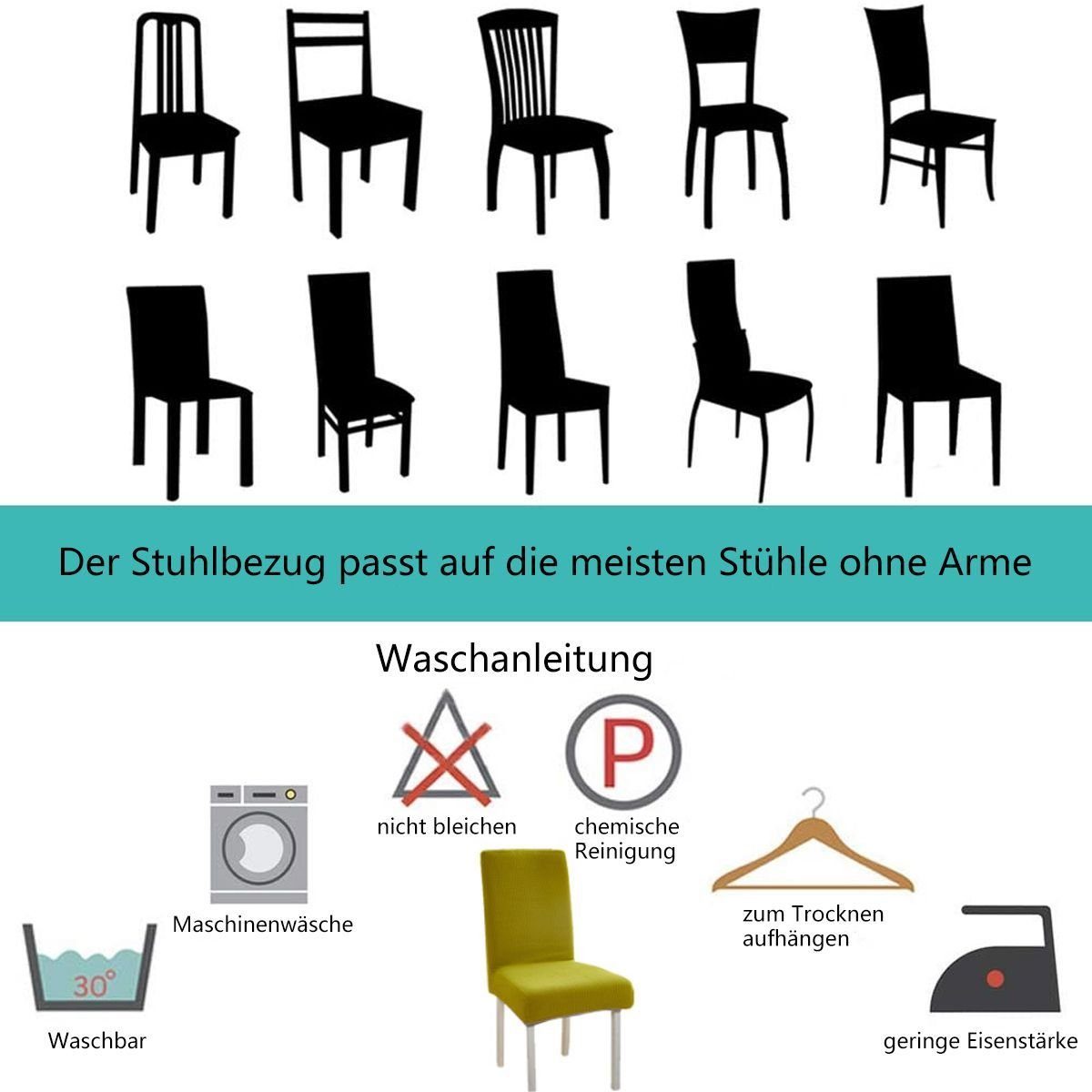 für Abnehmbare Stuhlbezug Grünlich-gelb Stuhlbezug Waschbar Juoungle Esszimmerstühle, Stretch