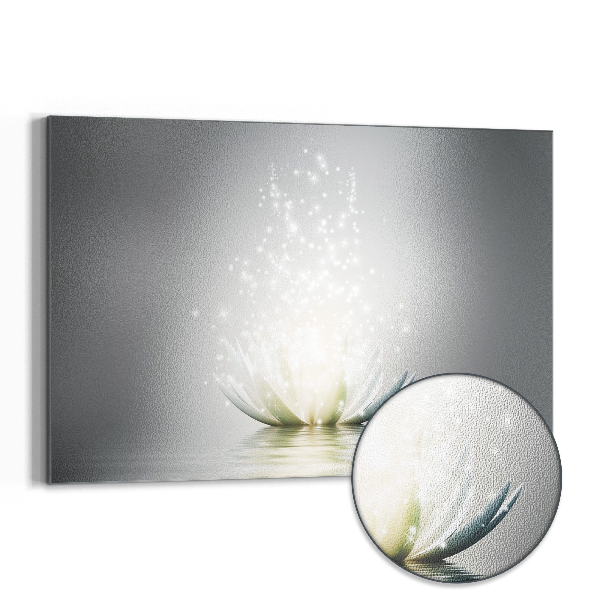 DEQORI Magnettafel 'Funkelnde Lotusblüte', Metall Whiteboard für alle Magnete, Magnetboard magnetisch