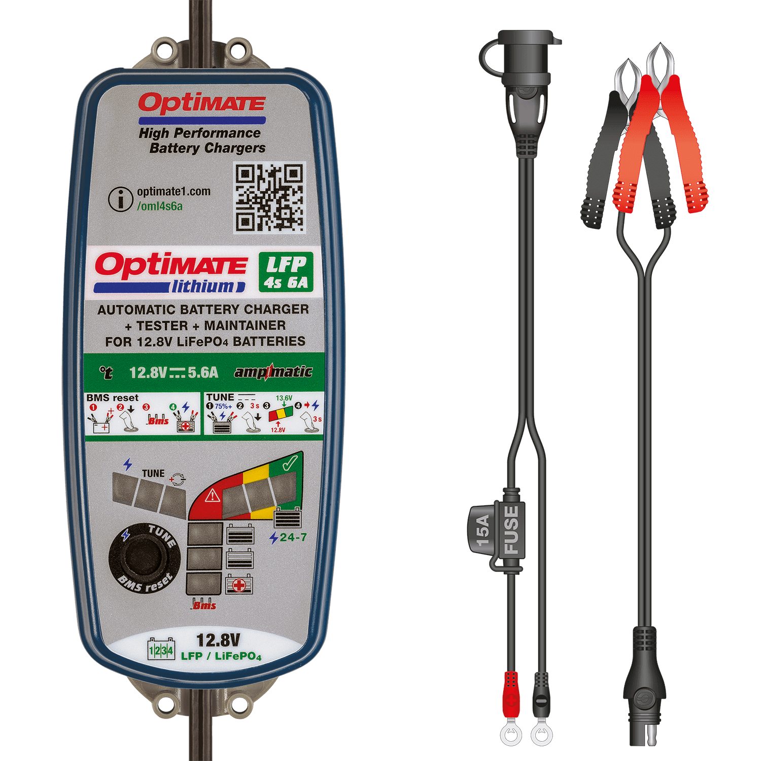 OPTIMATE Batterieladegerät Optimate Lithium 4s 6A (TM-390) Autobatterie-Ladegerät