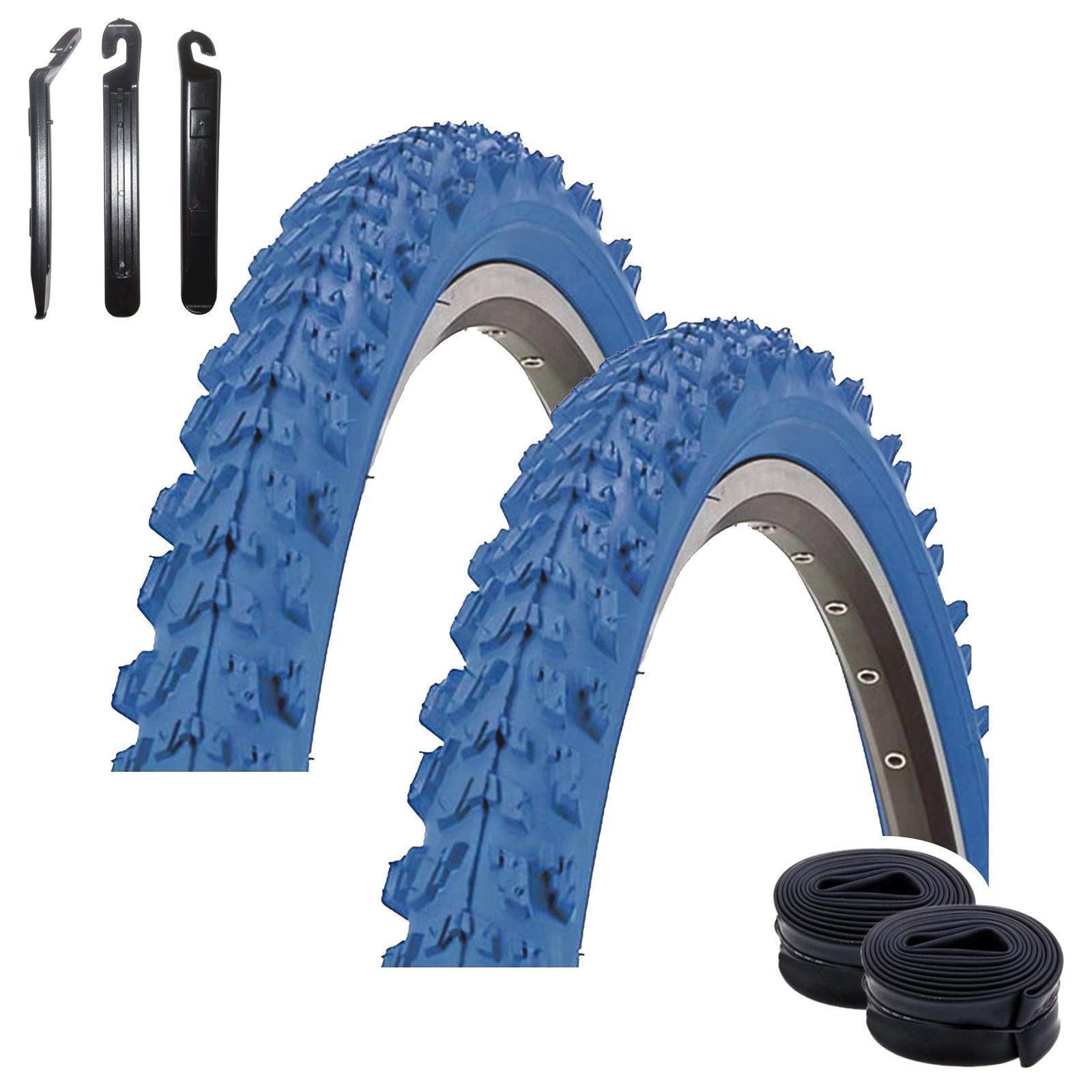 maxxi4you Fahrradreifen 2 x Kenda K-829 Psycho 24" Blau 50-507 + 2 DV + 3 Heber
