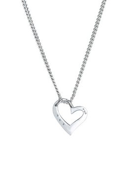 Elli DIAMONDS Collierkettchen Herz Liebe Diamant (0.06 ct) 925 Silber