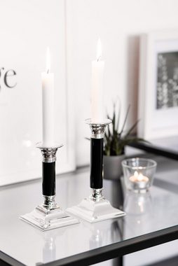 Brillibrum Kerzenständer Kerzenleuchter versilbert eckig schwarz Kerzenständer Kerzenhalter