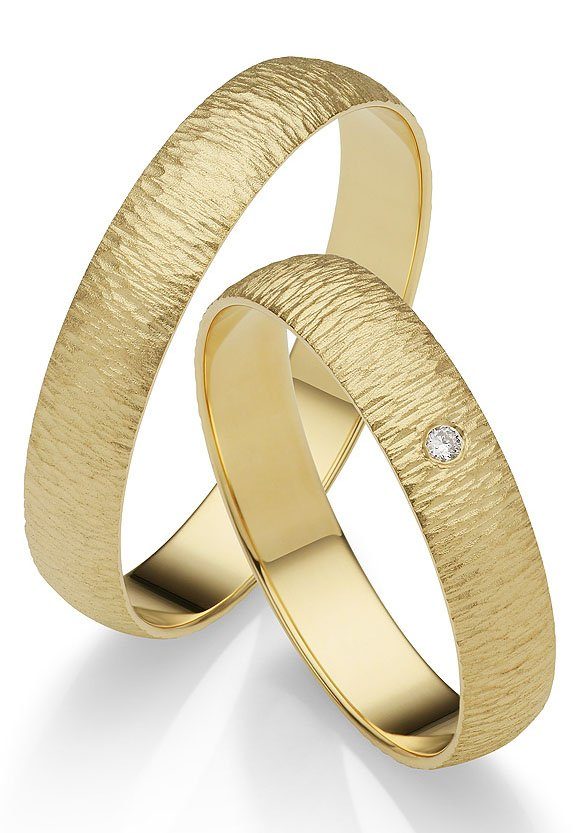 Firetti Trauring Schmuck Geschenk Gold 375 Hochzeit Ehering "LIEBE", Made in Germany, wahlweise mit oder ohne Brillant