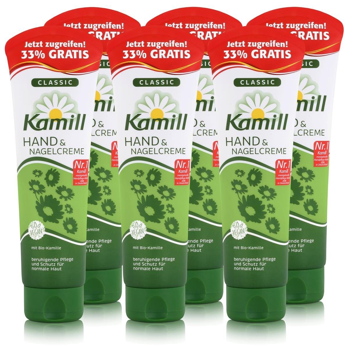 Kamill Hautcreme Kamill Hand & Nagelcreme Classic 133 ml - mit natürlicher Kamille (6er