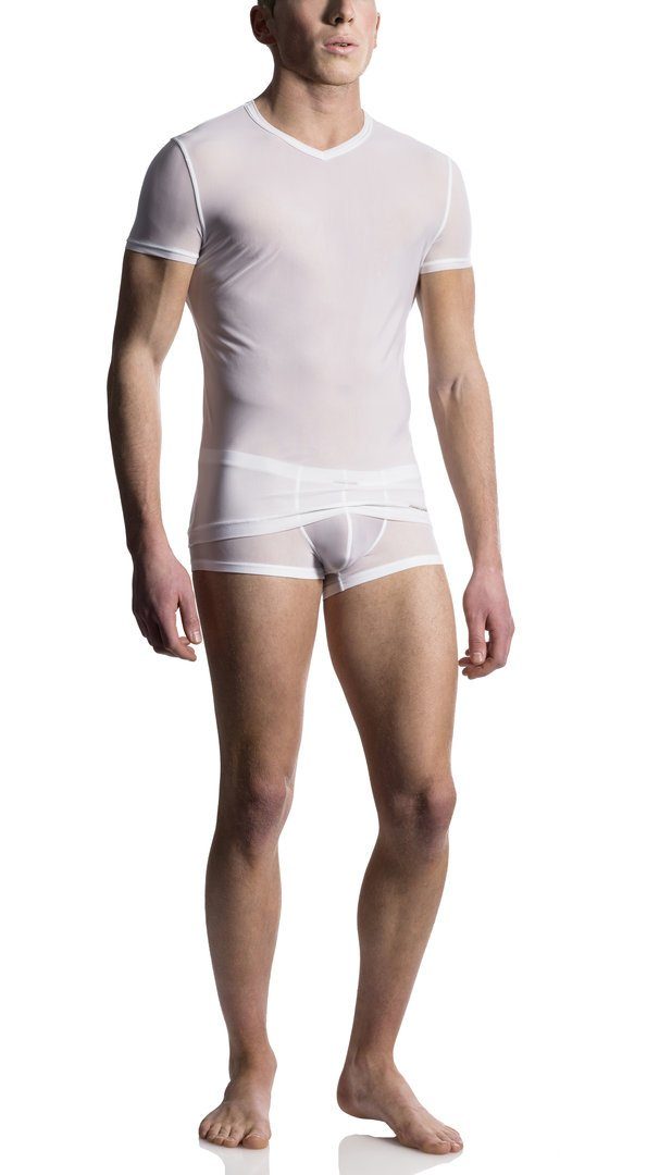 MANSTORE Unterziehshirt M101-V-Neck Shirt 2er Pack (Spar-Pack, Vorteilspack, 2er-Pack) Weiß