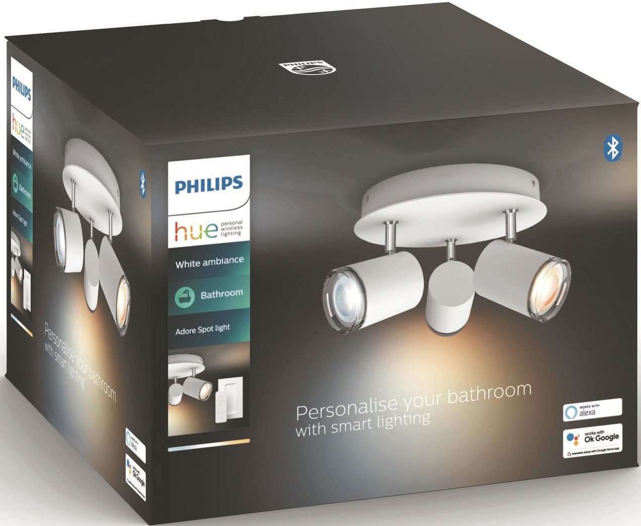 Adore, Dimmfunktion, Hue Flutlichtstrahler LED Warmweiß wechselbar, Leuchtmittel Philips