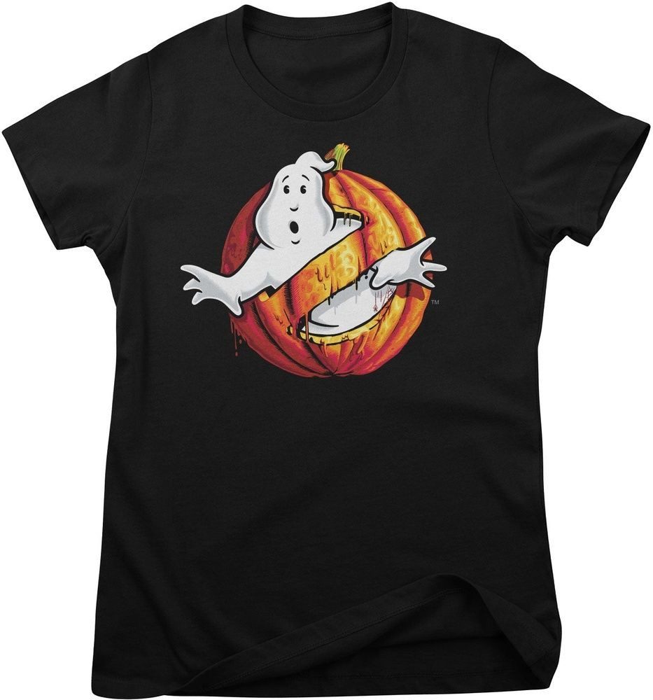 Ghostbusters T-Shirt Ghostbusters Halloween Pumpkin Logo Girly Tee
