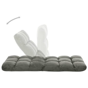 vidaXL Chaiselongue Bodenstuhl Faltbar Dunkelgrau Mikrofaser, 1 Teile