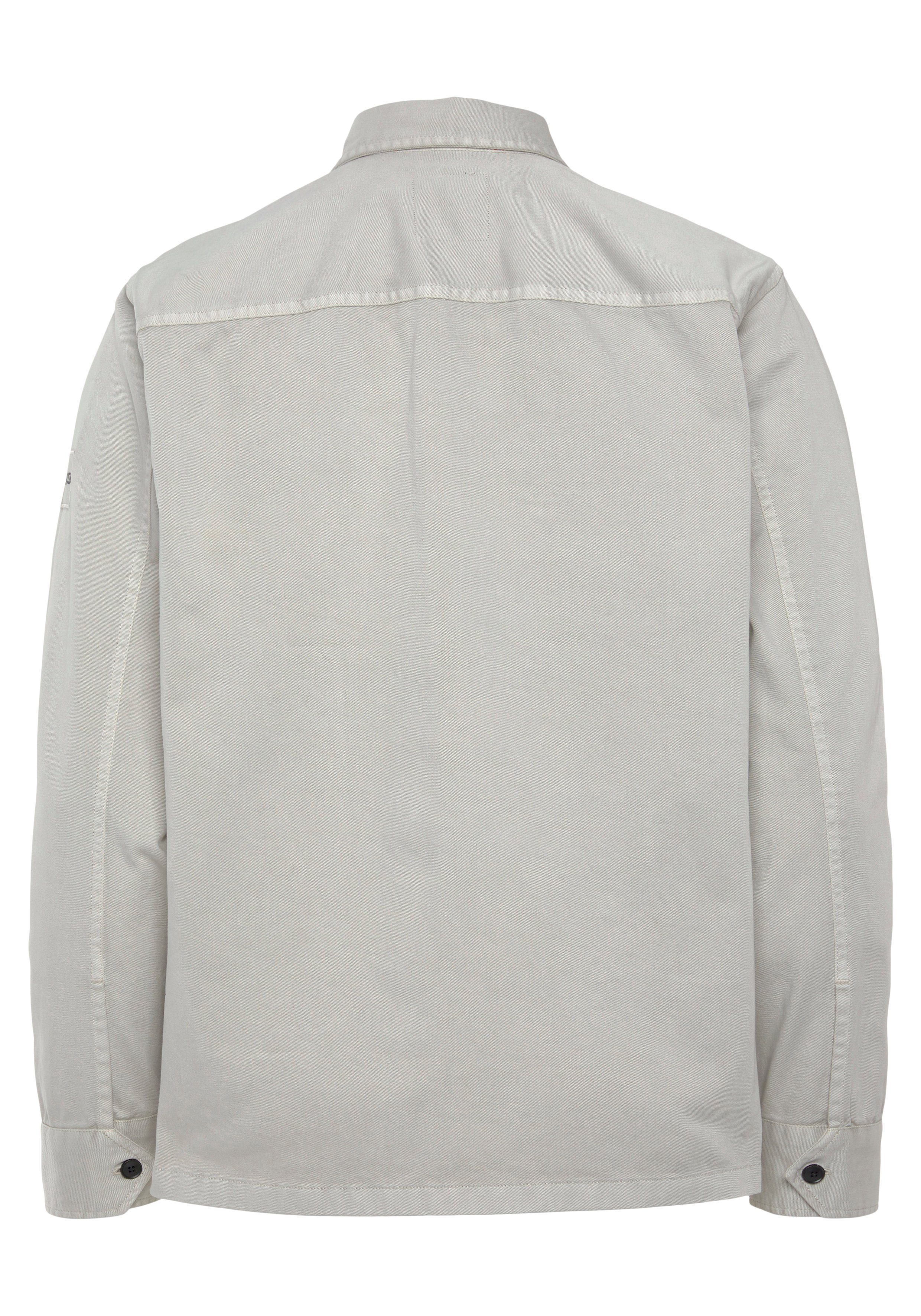 Langarmhemd mit ORANGE pastellgrau Lovelock BOSS Brusttaschen