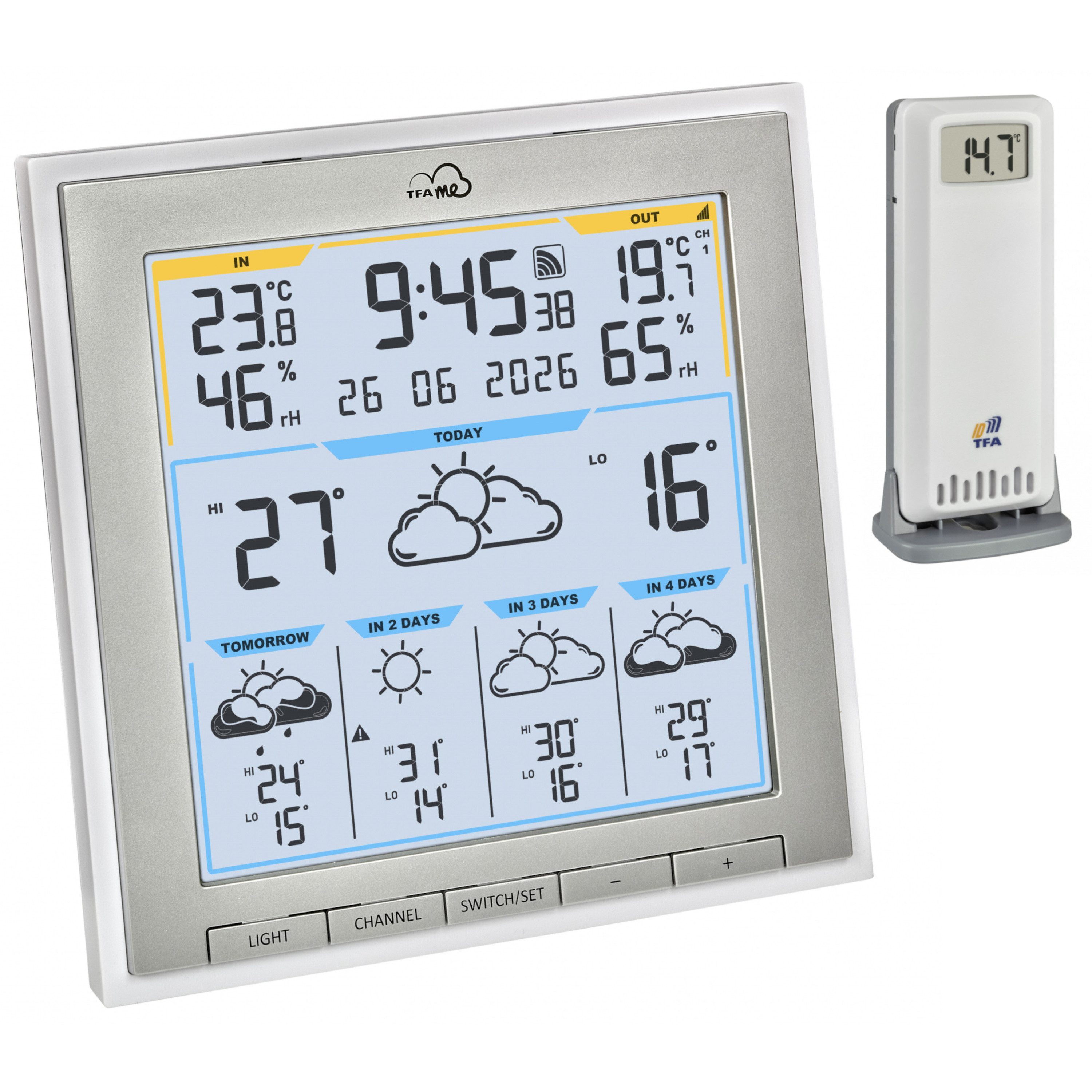 TFA Dostmann WLAN TFA 35.8105 TFA.me ID-08, mit 5 Tage Wettervorhersage Funkwetterstation