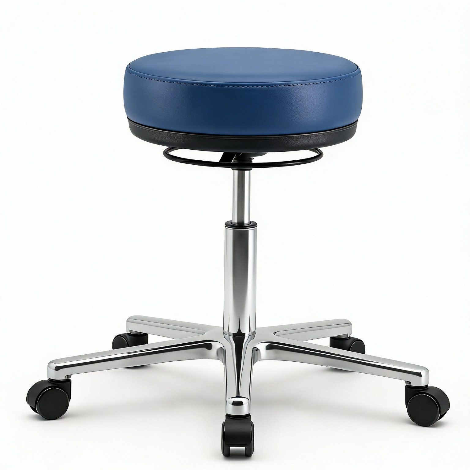 Versee Drehhocker Arbeitshocker Echtleder - höhenverstellbar, 150kg belastbar (Hocker für Büro und Home-Office), ergonomisch höhenverstellbar, 150kg belastbar – Bild 2 von 5