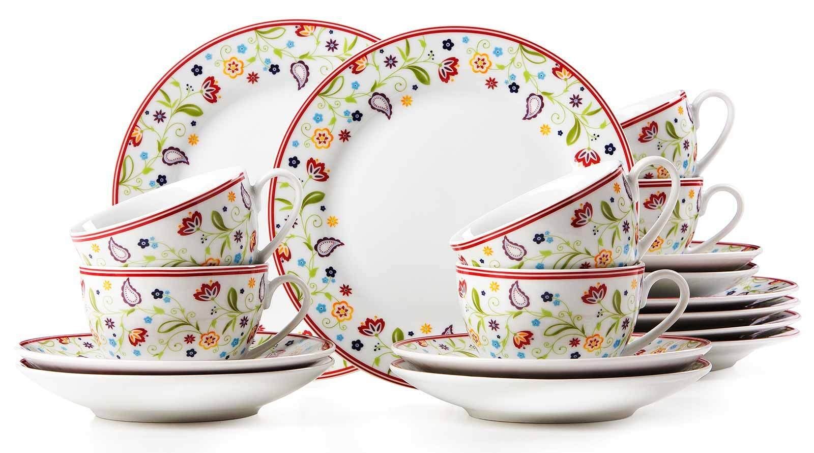 Ritzenhoff & Breker Kombiservice Doppio Kaffeeservice 18er Set (18-tlg), Porzellan