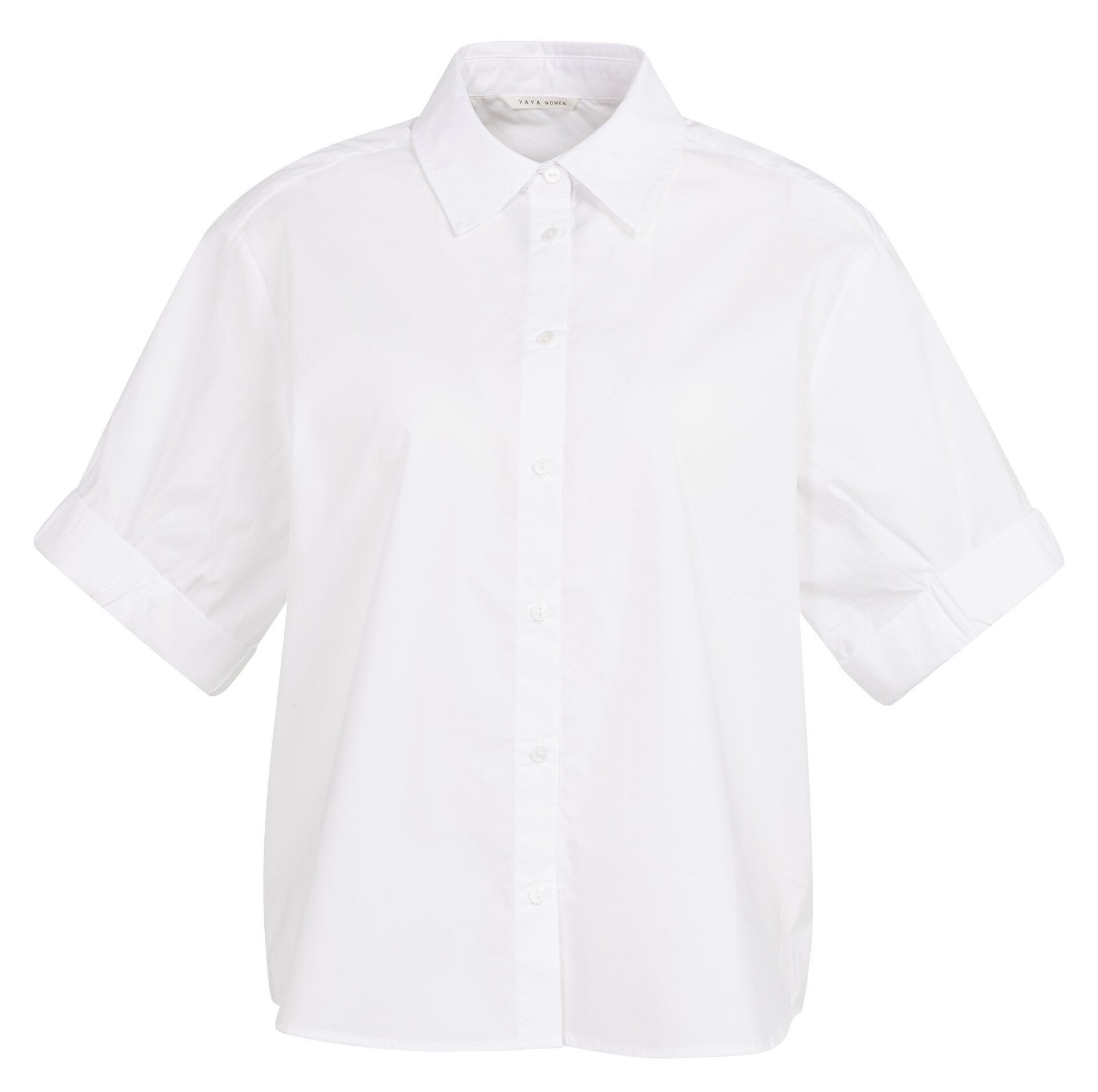 YAYA Kurzarmbluse Bluse mit Umschlägen