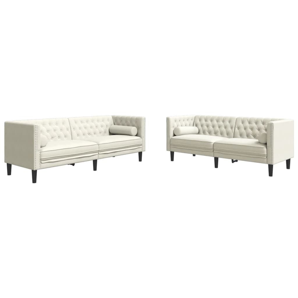 vidaXL Sofa 2-tlg. Chesterfield-Sofa-Set mit Nackenrollen günstig online kaufen