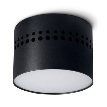 linovum LED Aufbaustrahler SUNEVA LED Aufbauspot schwarz rund indirektes Licht 230V warmweiß 8W, LED-Leuchtmittel fest verbaut