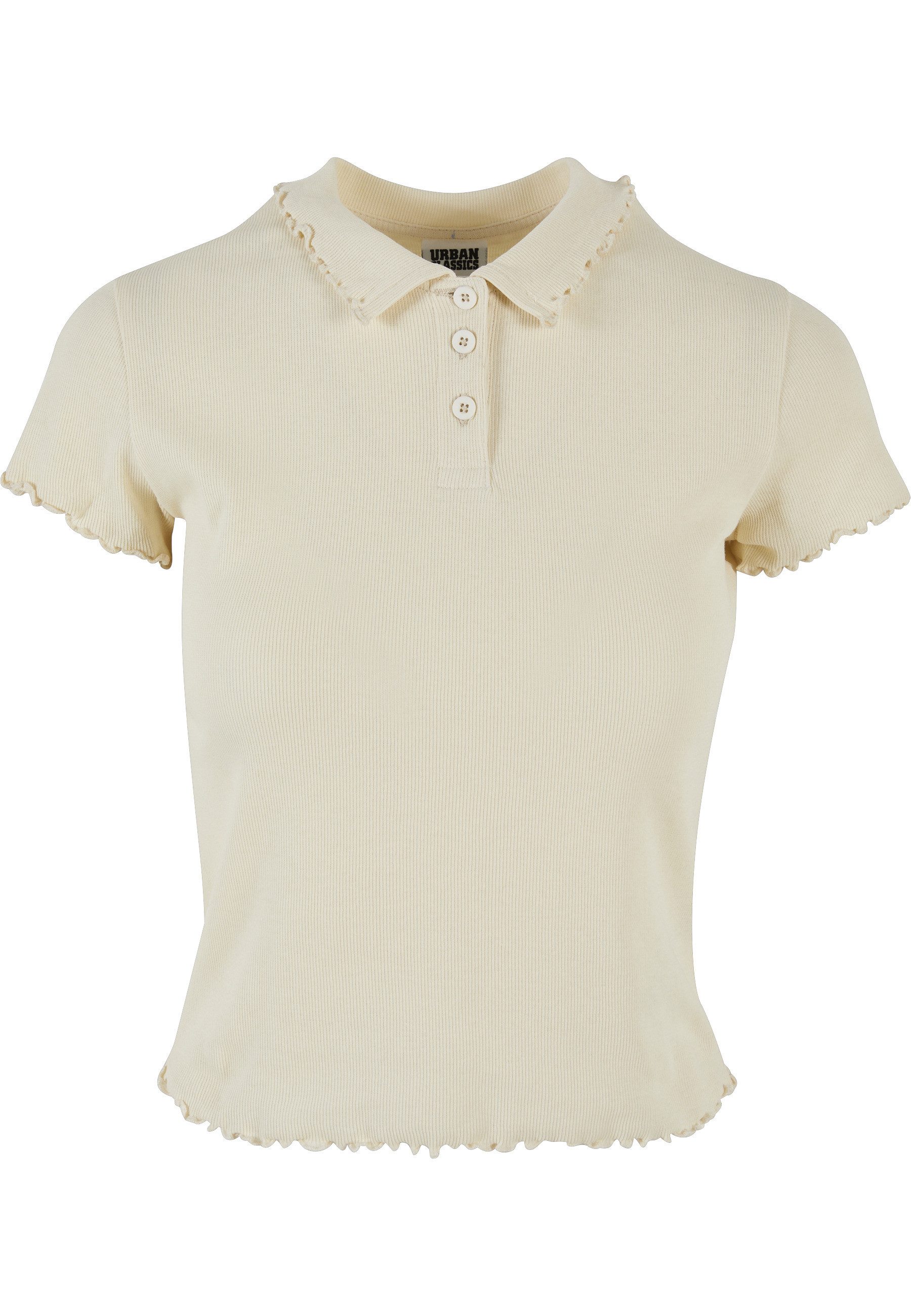 T-Shirt Urban Classics Damen Ladies Rib Polo Tee