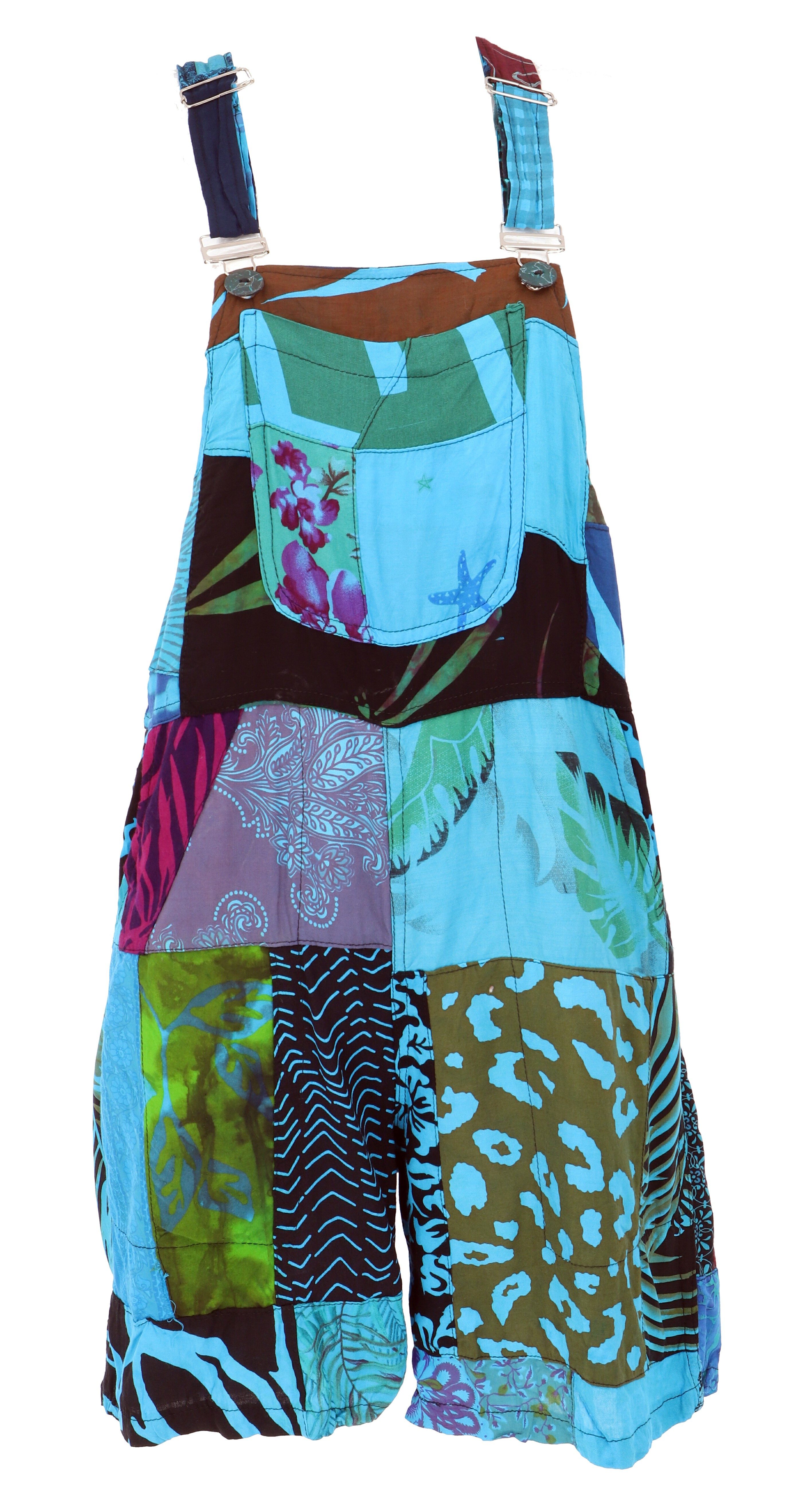 Guru-Shop Hose & Shorts Goa Shorts, kurze Patchwork Latzhose, upcycling.. a günstig online kaufen
