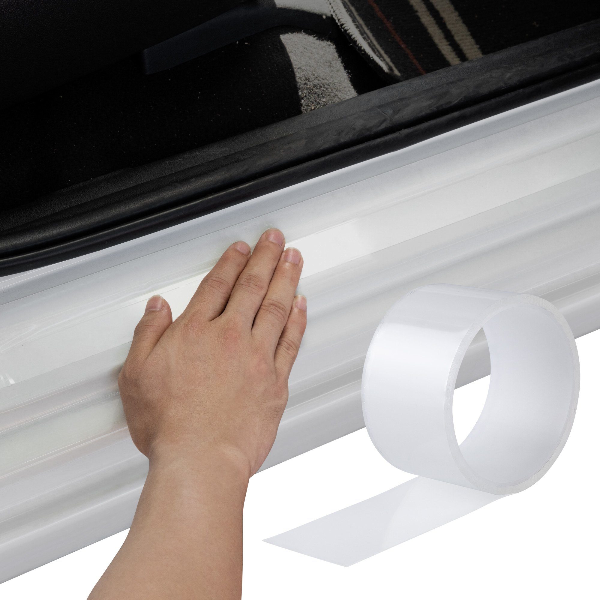 kwmobile Aufkleber Auto Türschwellenschutz Türschwellen Aufkleber, 5 x 300  cm Türkantenschutz - Transparent