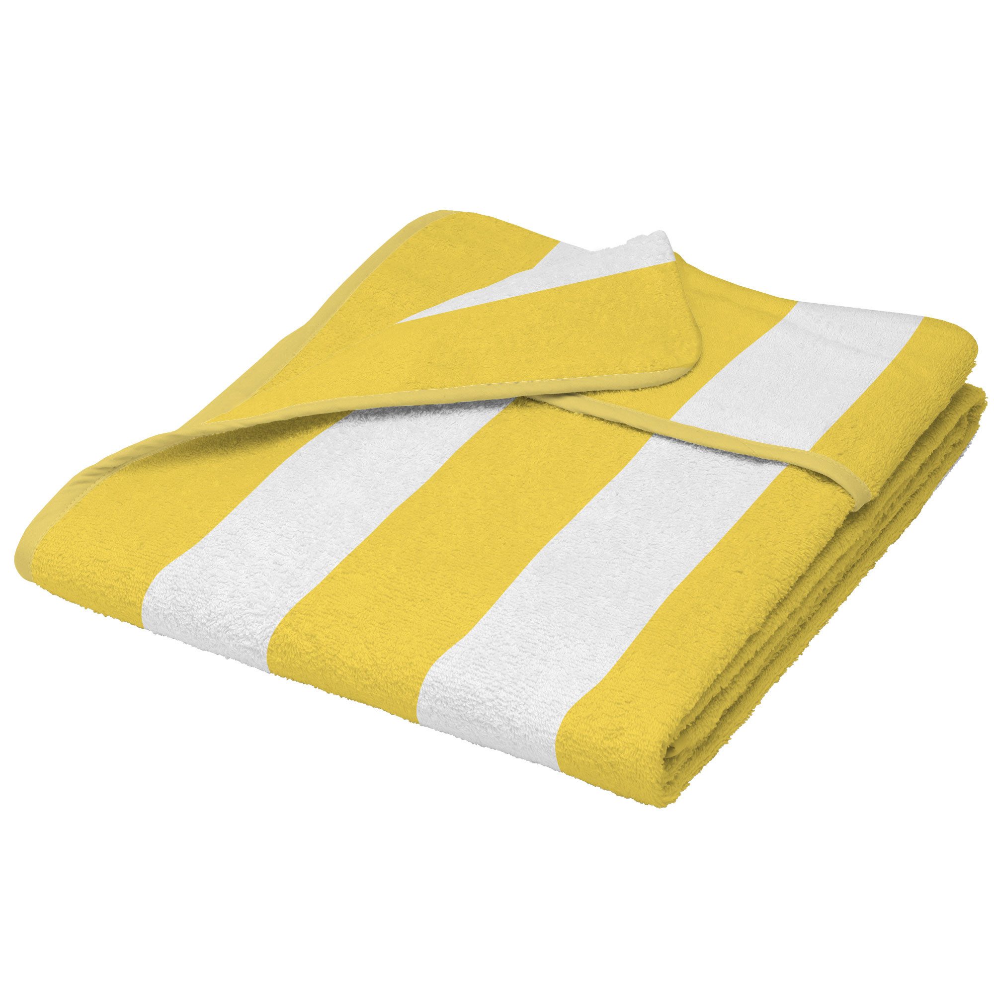 Beautissu Handtuch Handtuch Cassiss 200x75cm Gelb-Weiß-gestreift, Auflage Gartenliege Handtuch Strandtuch Poolliege Garten & Strand