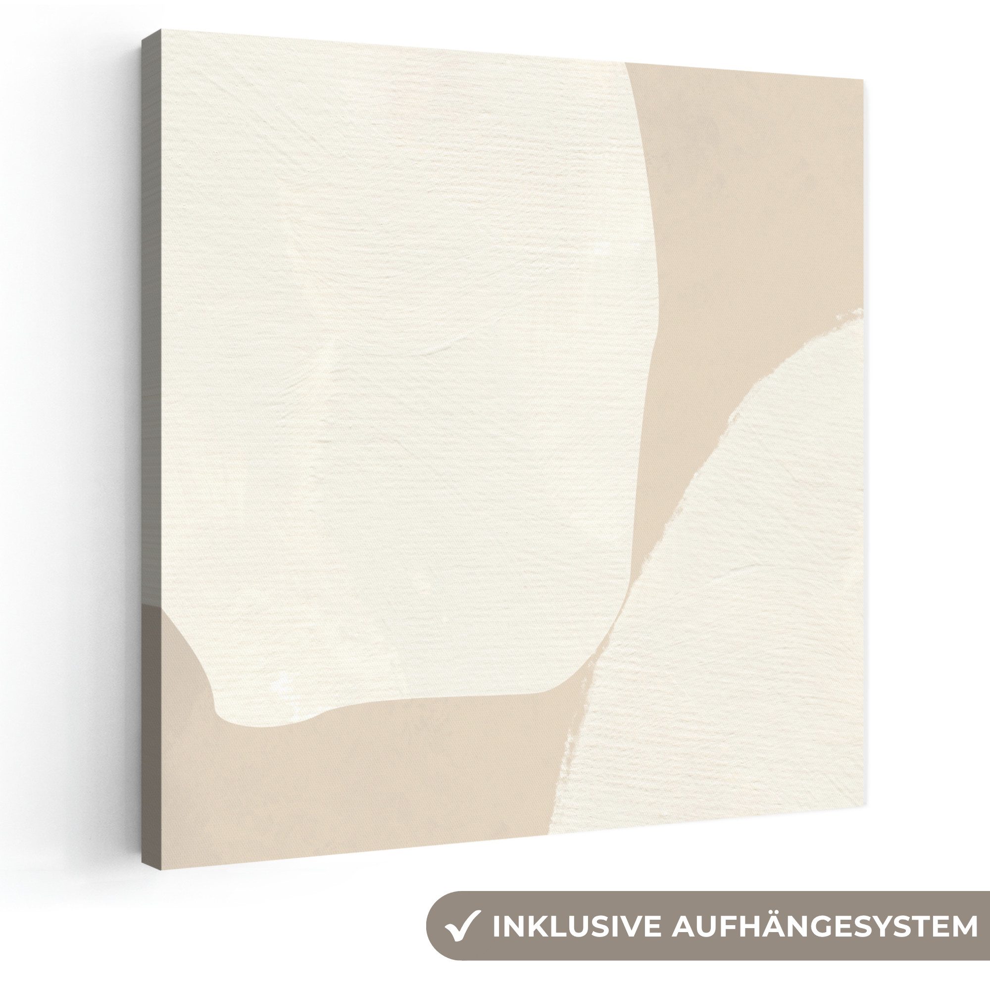 OneMillionCanvasses® Leinwandbild Beige - Abstrakt - Modern, Fotodruck (1 St), Boho Style Deko Wand, Bohemian Wanddeko Bilder, 20x20 cm