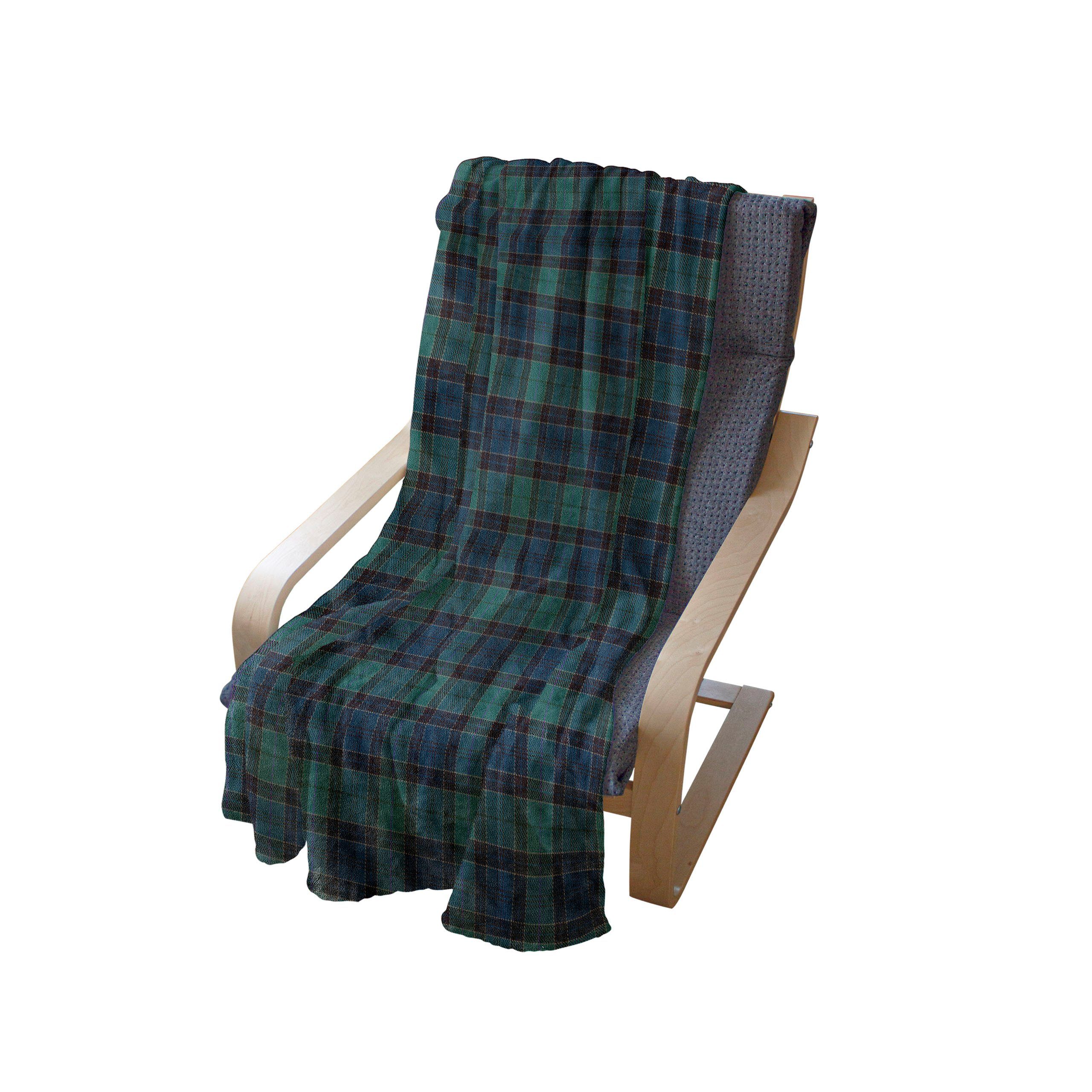 Plüsch Scottish Wohndecke Gemütlicher für den Folklore-Muster Abakuhaus, Innen- Schottenkaro und Außenbereich,