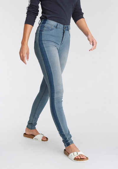 Arizona Skinny-fit-Jeans Ultra Stretch High Waist mit seitlichem Streifen