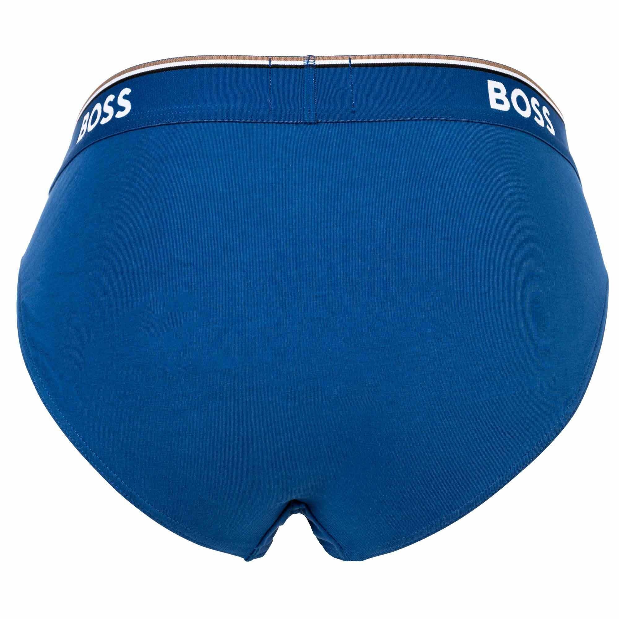 BOSS Slips, Herren Pack 3er 3P Briefs Slip Power, Cotton - Rot/Blau/Schwarz