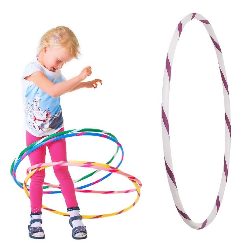 Hoopomania Hula-Hoop-Reifen Bunter Kinder Hula Hoop für kleine Profis, Ø60cm, Weiss-Lila