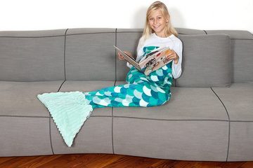 Kinderdecke Meerjungfrau Decke für Mädchen und Frauen aus weichem Fleece, Kanguru