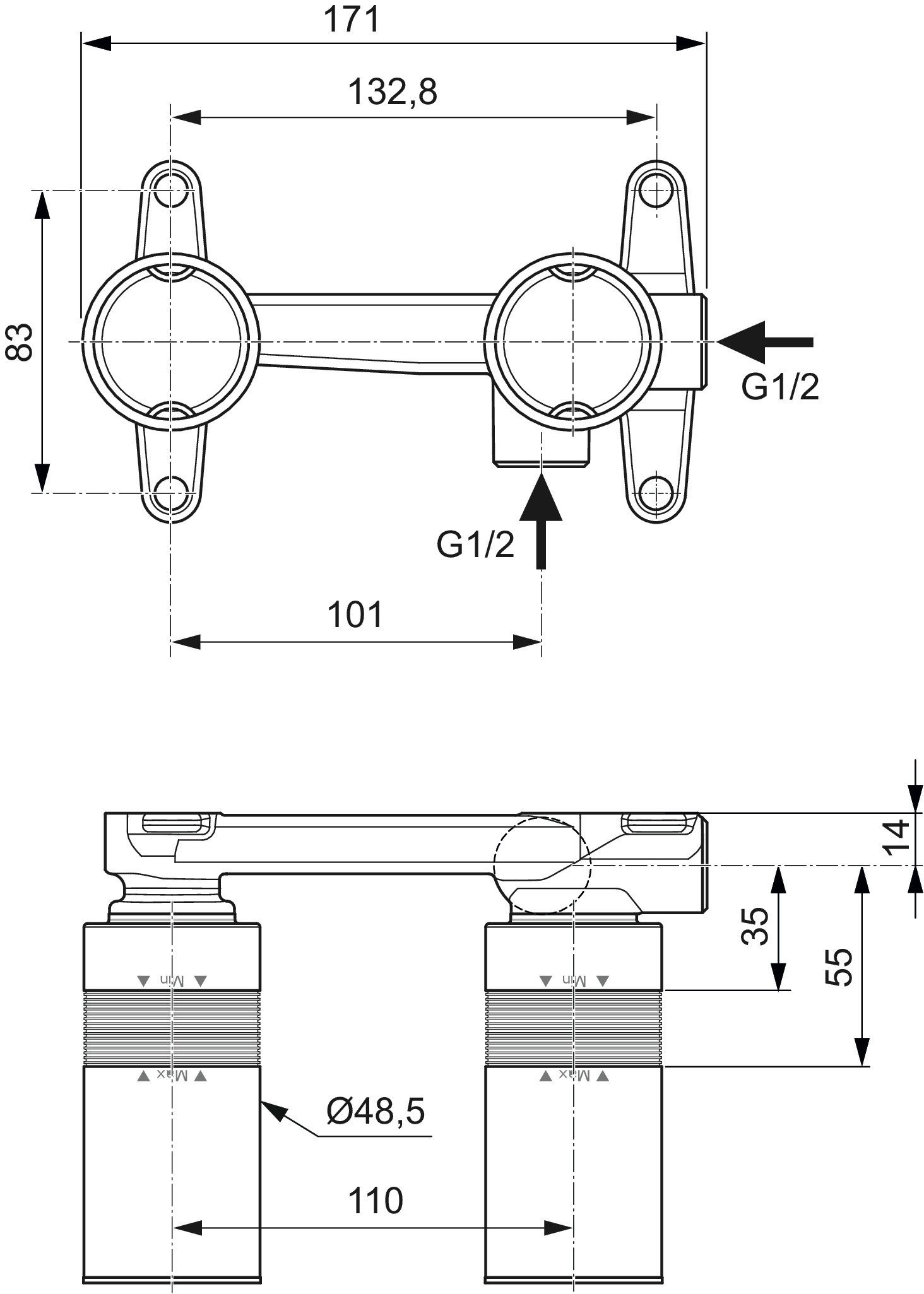 Ideal Standard Reparatur-Set BUILT-IN, WRAS-zertifiziert, maximale Durchflussrate 12 l/min