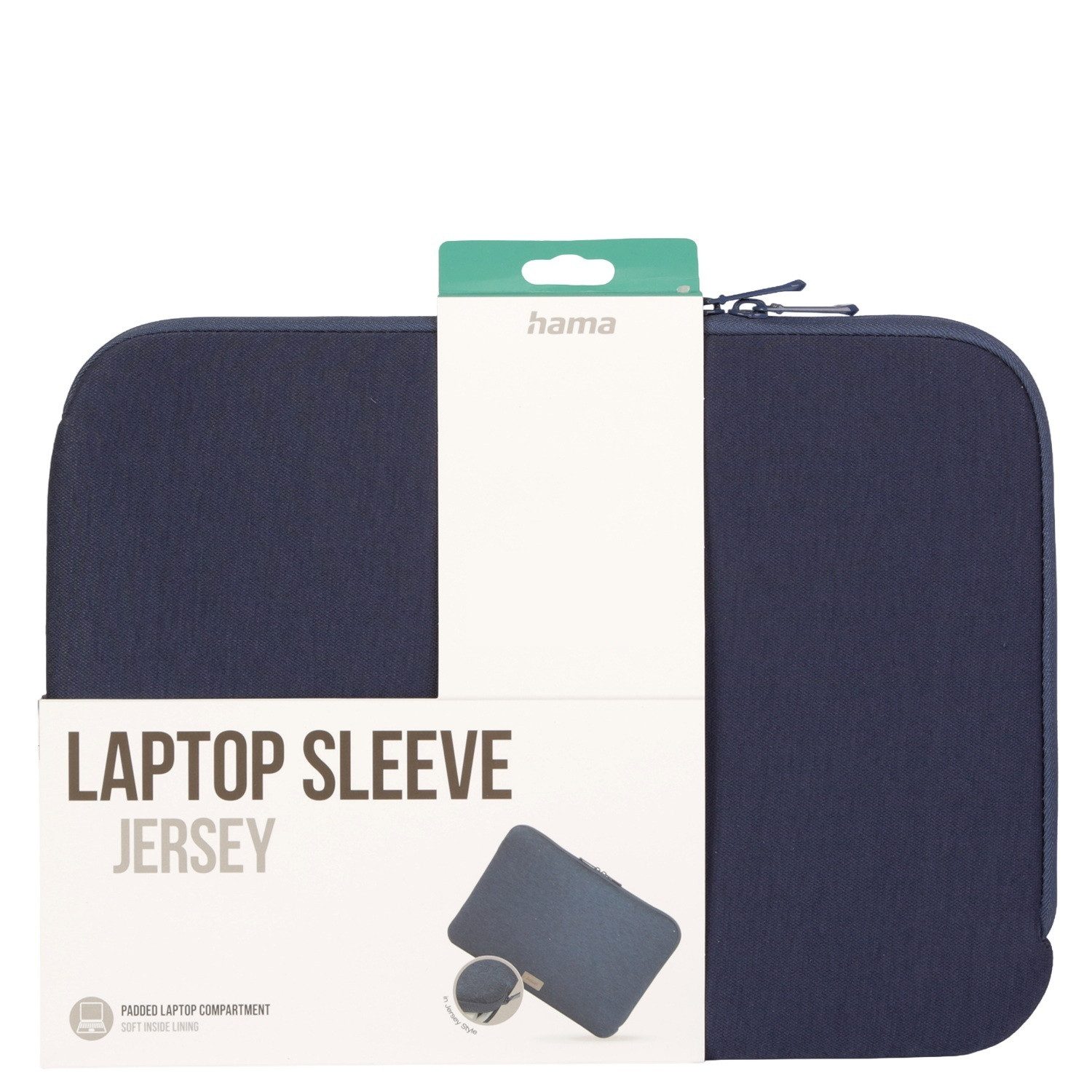 Hama Laptoptasche Notebook-Tasche Schutz-Hülle Jersey 14,1" Blau, Business Schutz-Hülle Laptop-Tasche Case für 14" 14,1" 14,4" 15" Zoll – Bild 5 von 5