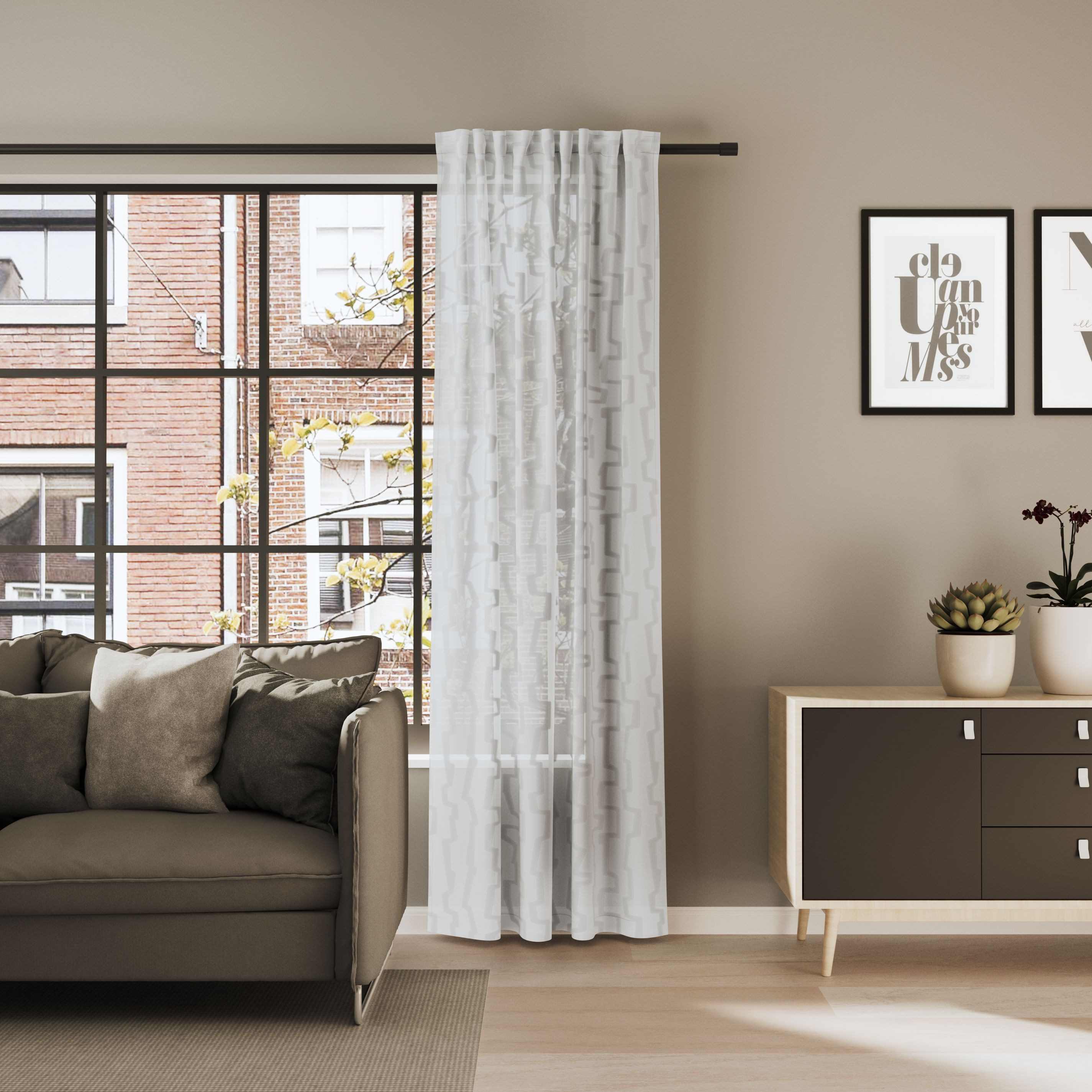 Neutex for you! Vorhang CARARO (1 St), Multifunktionsband, halbtransparent, Buntweber mit abstrakter Längsmusterung