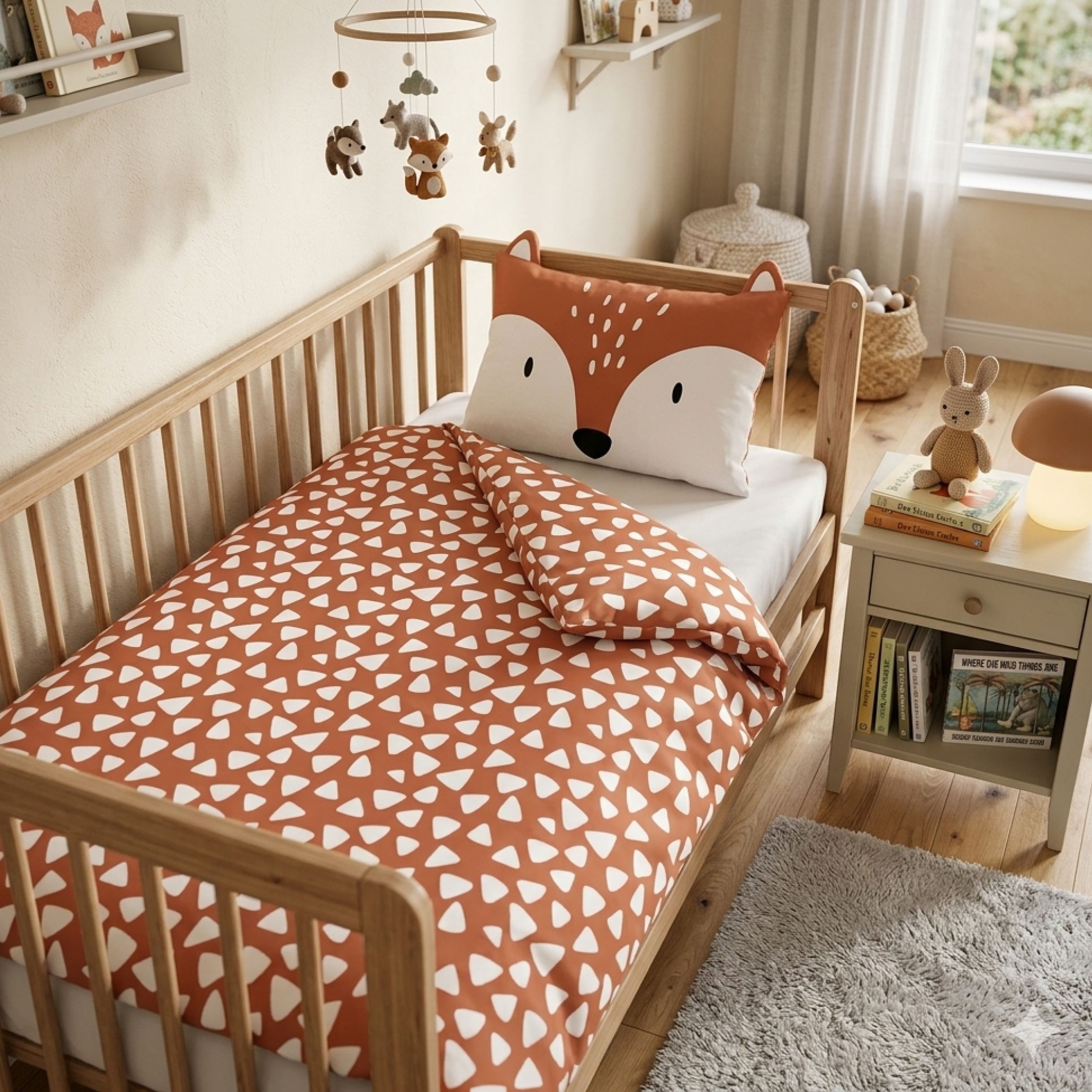 Babybettwäsche little Fox 100x135 40x60cm niedlicher Fuchs mit Ohren