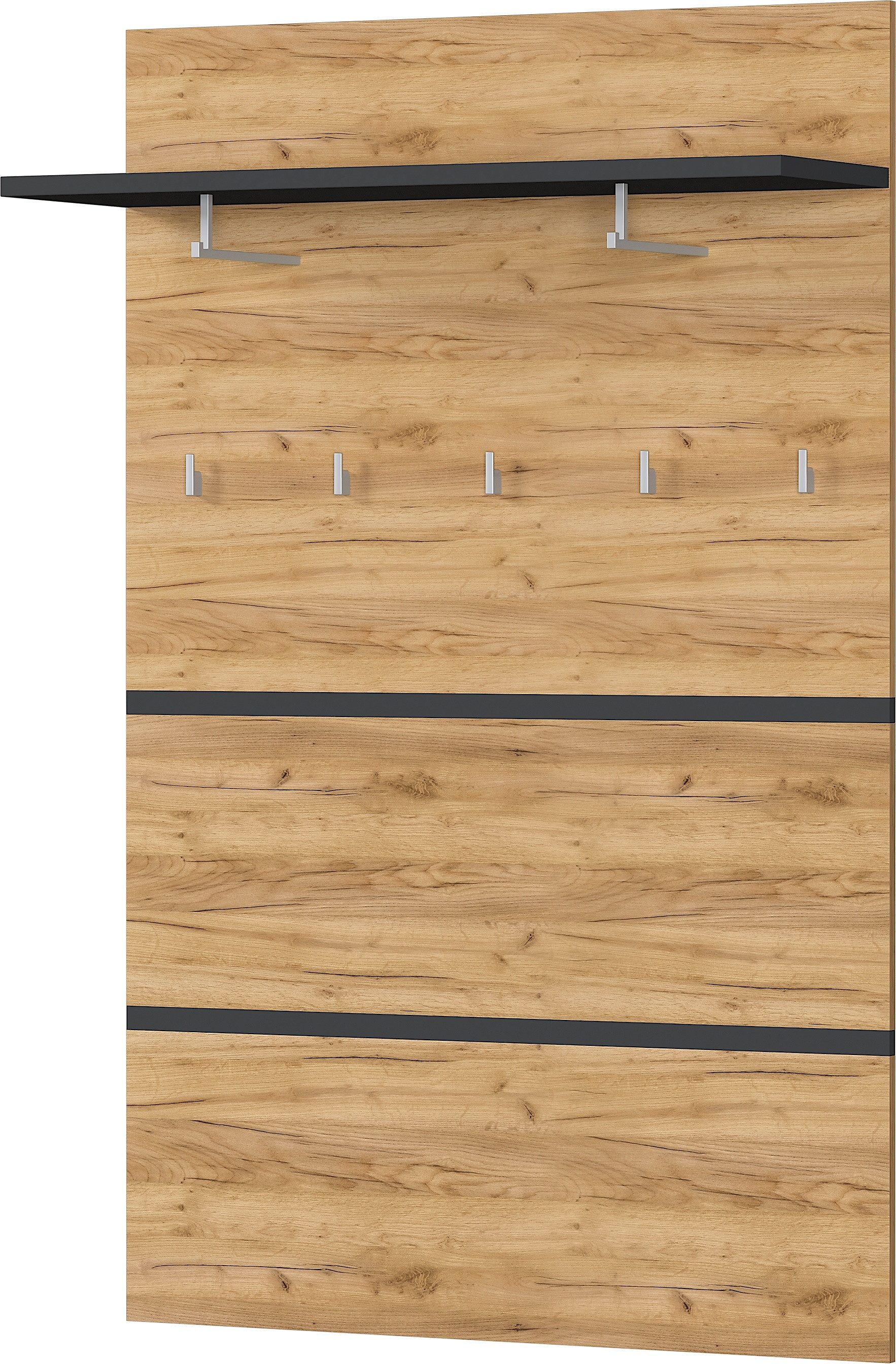 FURNARO Garderobenpaneel, Wandgarderobe Kleiderhaken Flur Made in Germany 96x147x30 cm