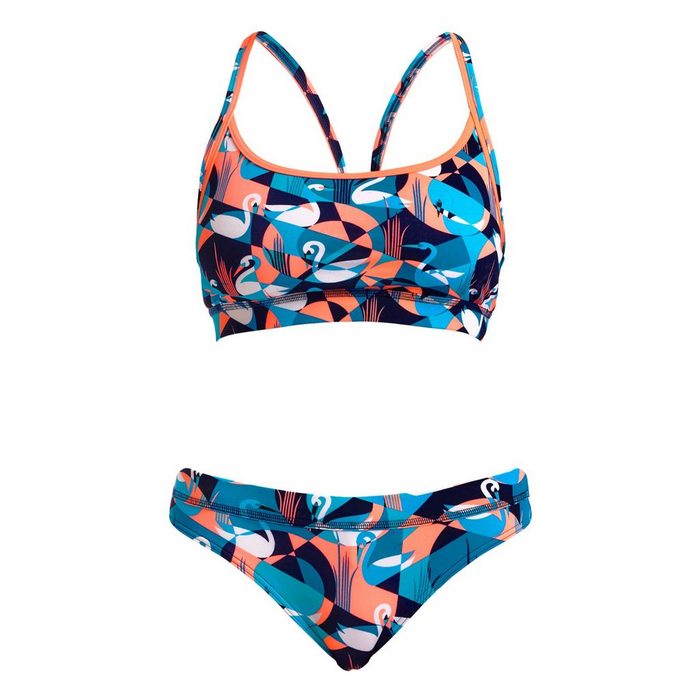Funkita Bustier-Bikini Sports Top + Brief Swan Song mit 50+ UV-Schutz