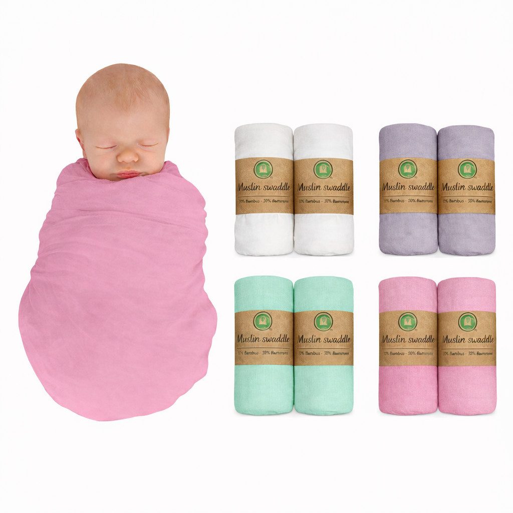 Schmusetuch XXL Baby Mulltuch 120x120 Musselin aus 70%Bambus 30%Baumwolle Pucktuch