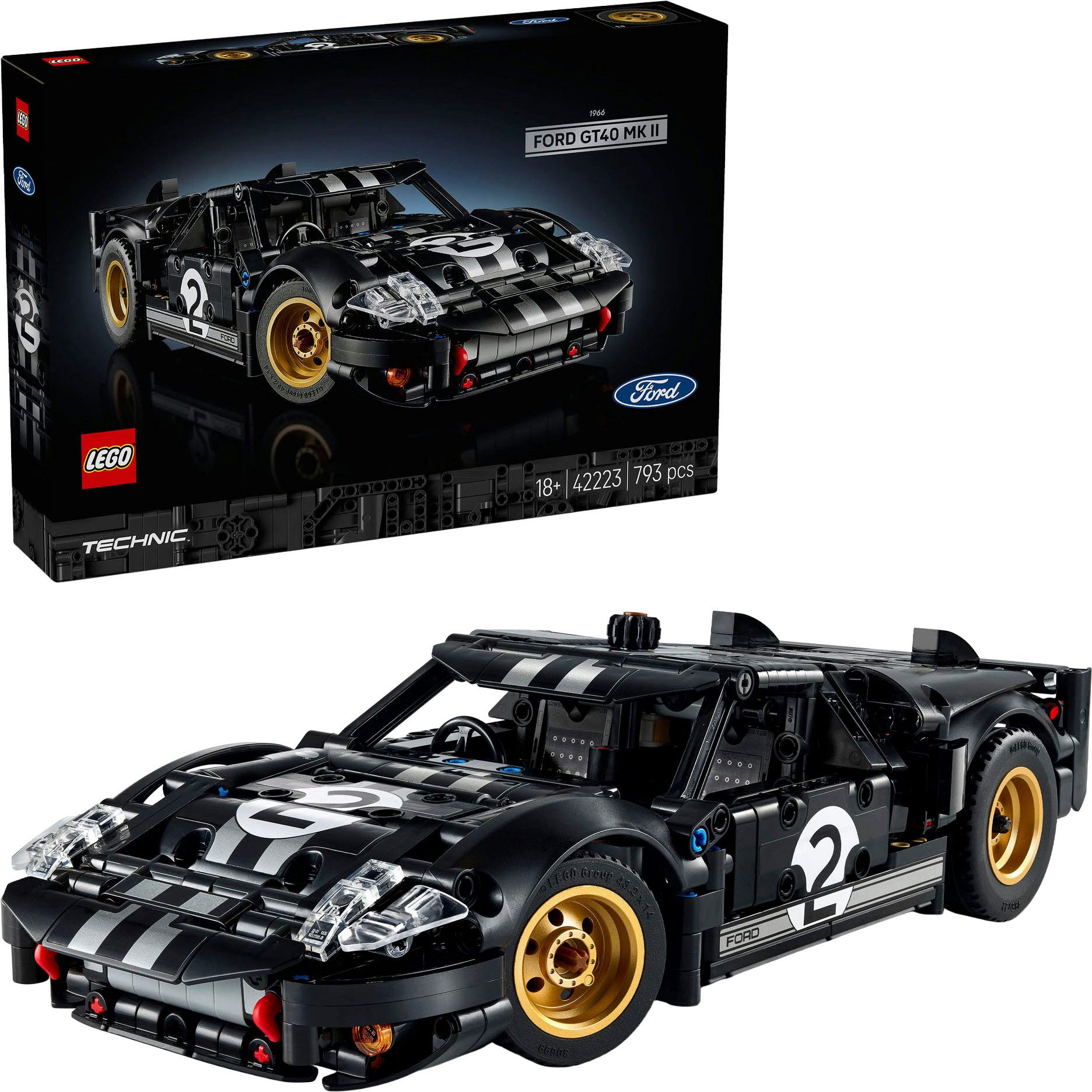 1966 Ford GT40 MKII Rennwagen (42223), LEGO Technic Konstruktionsspielsteine