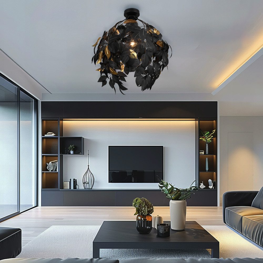 Reality Leuchten Pendelleuchte, Leuchtmittel nicht inklusive, Warmweiß, Farbwechsel, Deckenleuchte Blätter dimmbar Wohnzimmerleuchte Decke Fernbedienung