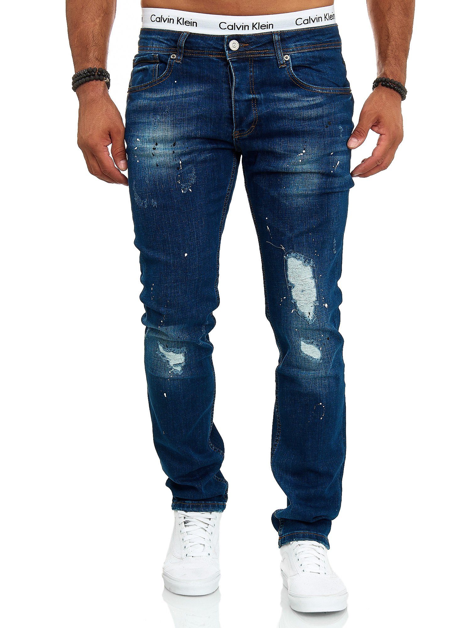 1-tlg) Designerjeans (Jeanshose Casual OneRedox Blau Business Freizeit Bootcut, Straight-Jeans J-700C 709