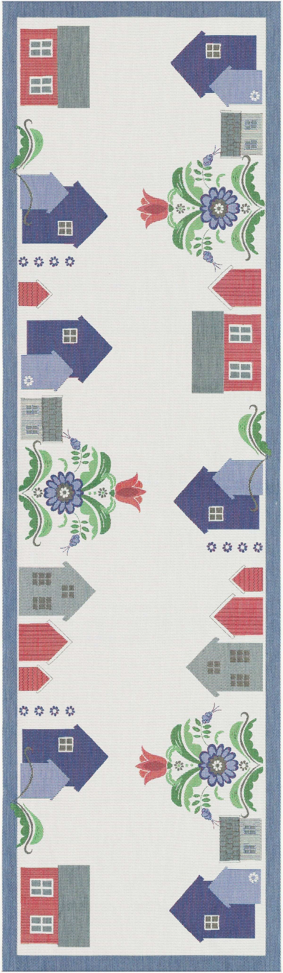 Ekelund Tischläufer Tischläufer Village 35x120 cm, Pixel gewebt (6-farbig)