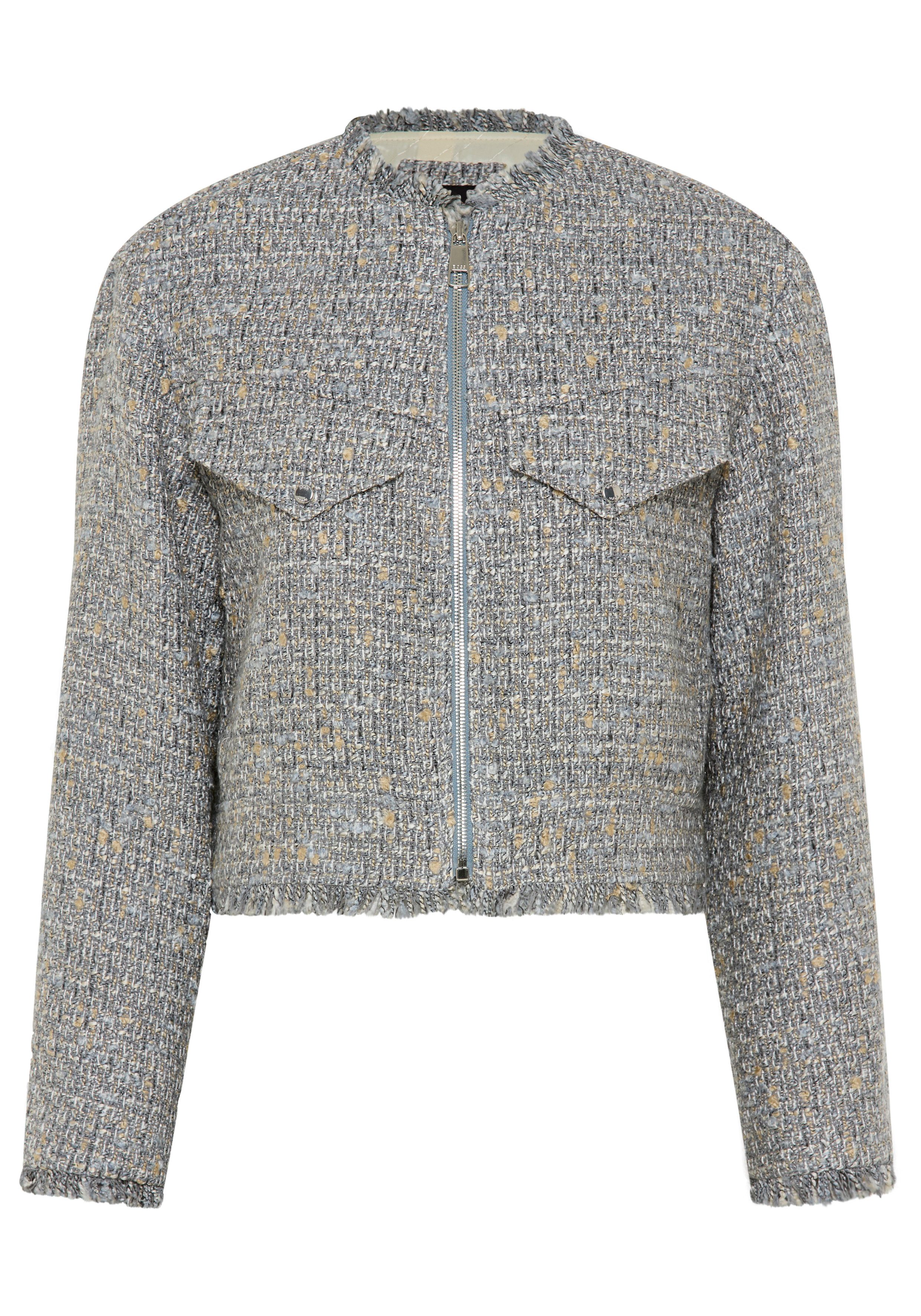 BOSS ORANGE Kurzblazer Jawelli Premium Damenmode mit Fransen-Details