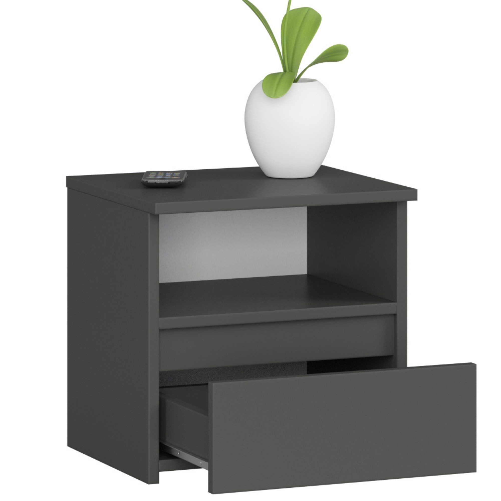 Home Collective Kommode 40 cm breit Holz Highboard Sideboard für Flur Schlafzimmer Wohnzimmer (Mehrzweckschrank Schrank schmal Kommode Schlafzimmer mit Schubladen), Kinderzimmer Organizer, 40 cm hoch mit 1 Schublade graphit