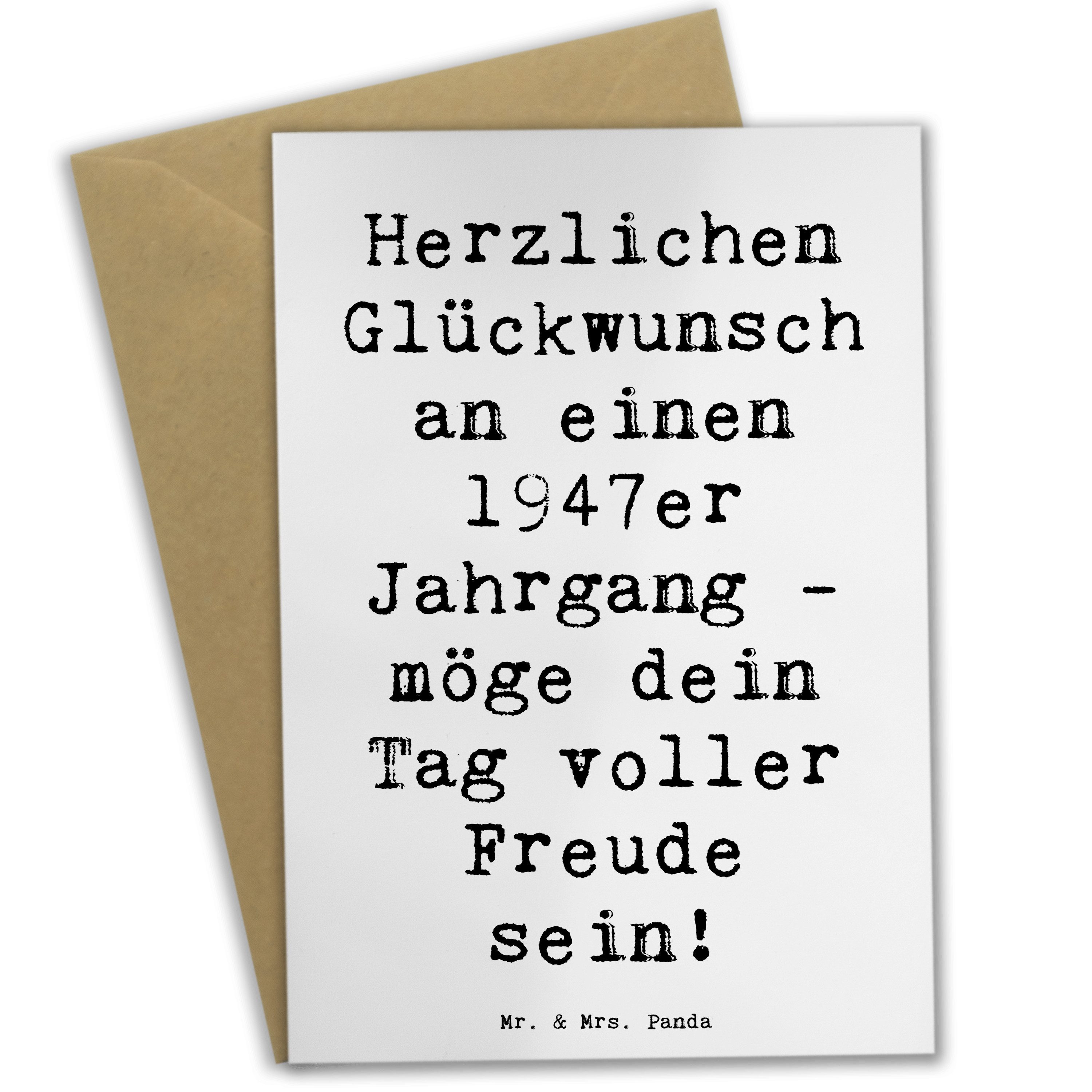Grußkarte Spruch 1947 Geburtstag - Weiß - Geschenk, Liebe, Geburtsdatum 1947, G