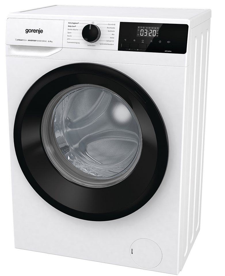 GORENJE Waschmaschine WNHEI74SAPS/DE, 7,00 kg, 1400 U/min, Inverter  PowerDrive Motor, 15 Programme, Dampffunktion, AquaStop, Dampffunktion -  Gegen Falten