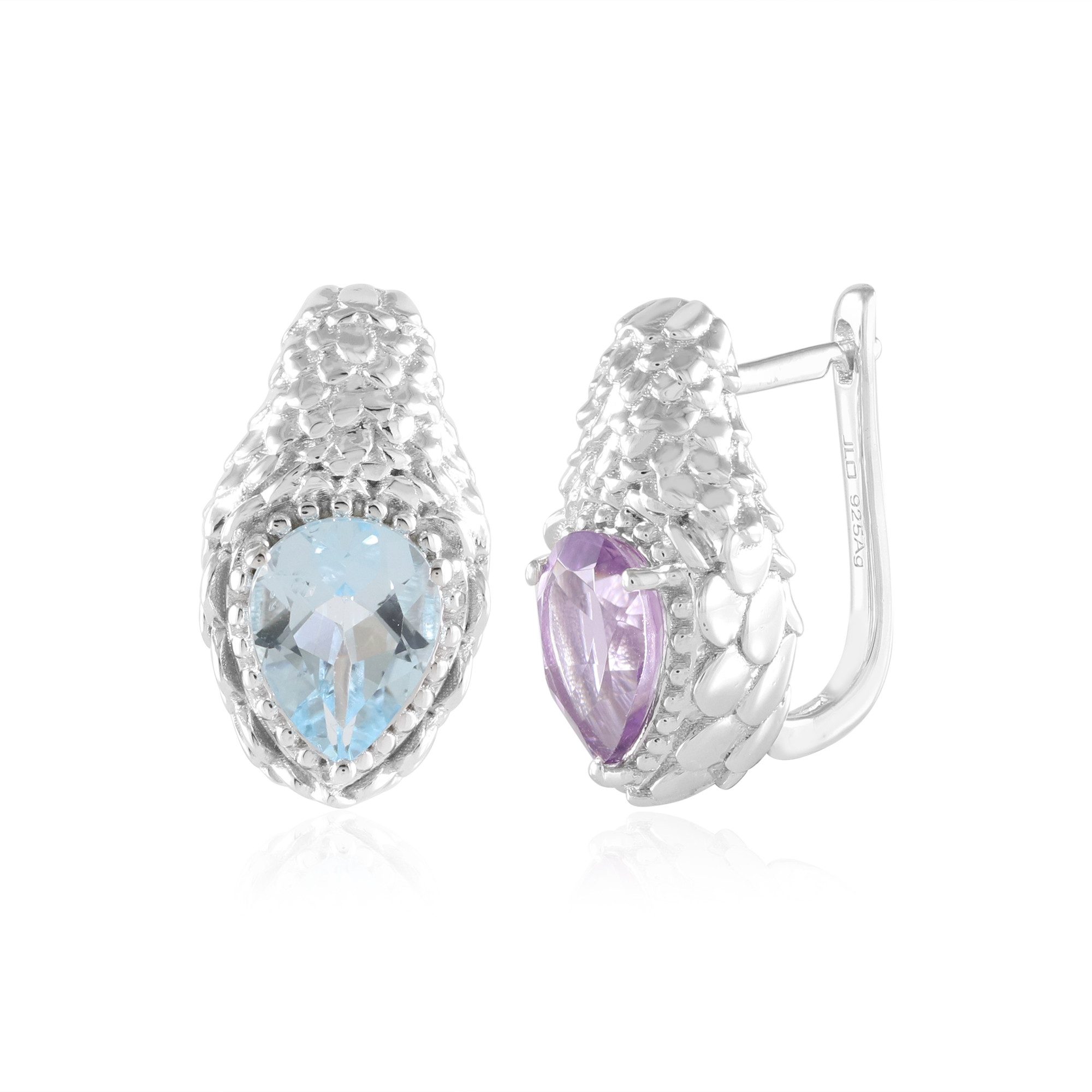 Cavill Ohrring-Set Lavendel Amethyst Topas Silber Ohrringe (2-tlg)