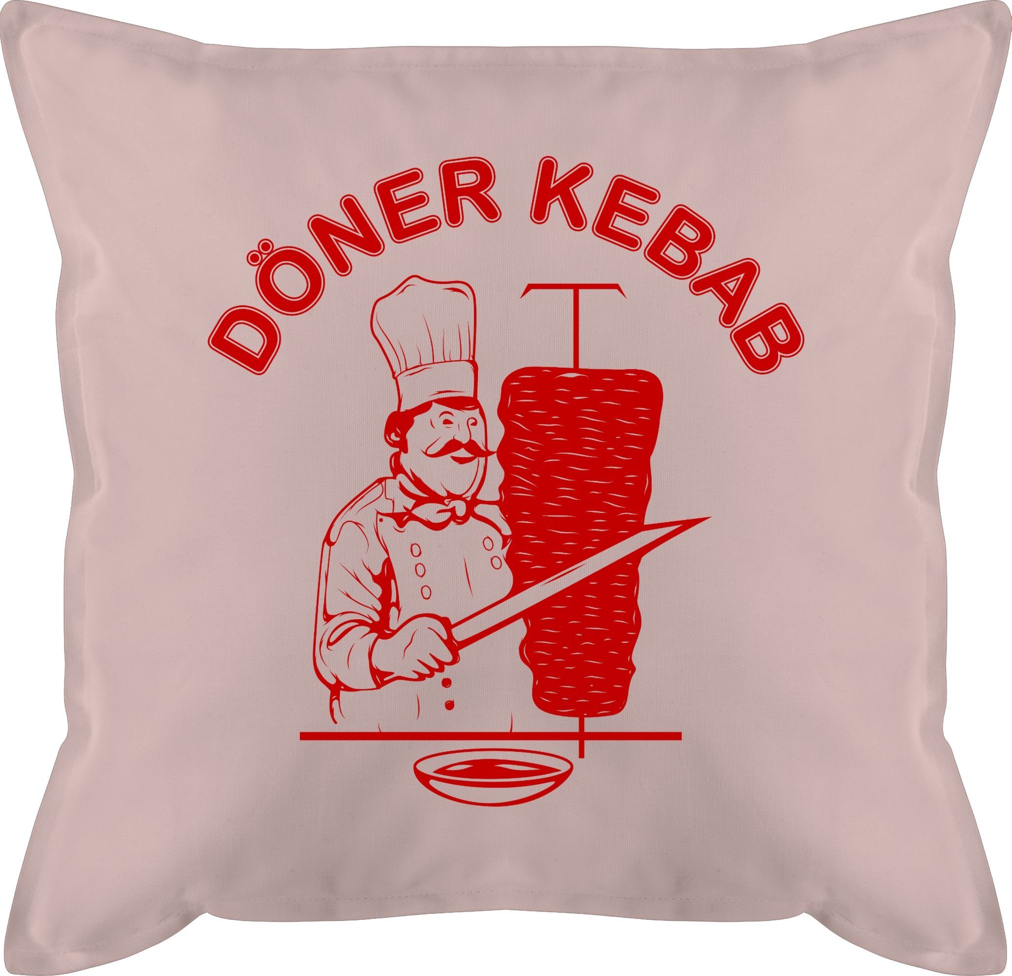 Shirtracer Dekokissen Original Döner & Fasching Logo, Kissen Kebab Karneval 1 Hellrosa 