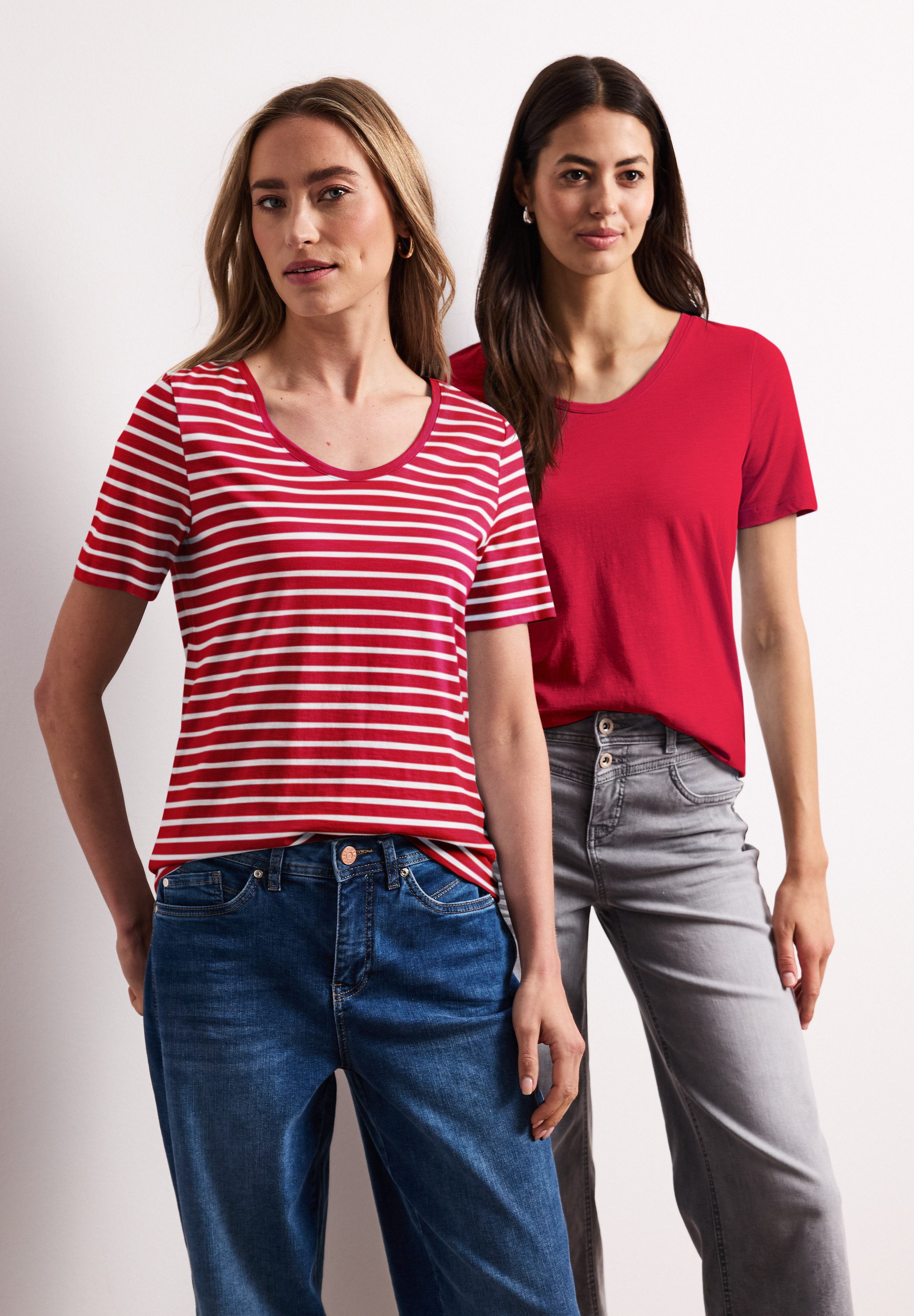 STREET ONE T-Shirt mit abgerundetem V-Ausschnitt – Bild 4 von 5