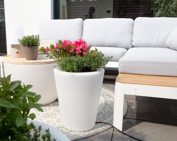 8 seasons design LED Gartenleuchte Shining Pots, LED WW, LED wechselbar, warmweiß, 34 cm weiß für In- und Outdoor