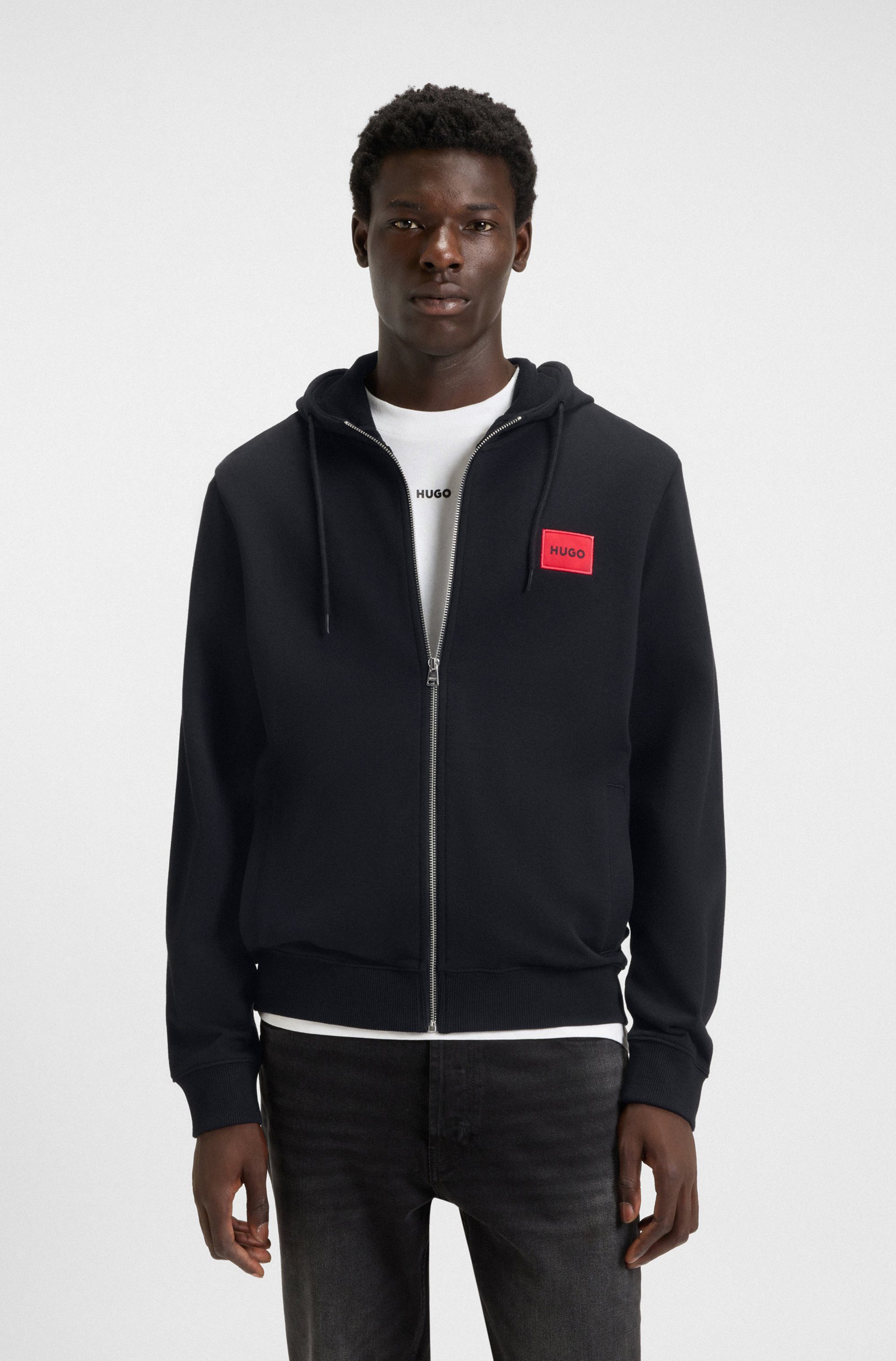 HUGO Kapuzensweatjacke Daple Kapuze mit Kordelzug, Regular Fit, HUGO Weblab günstig online kaufen