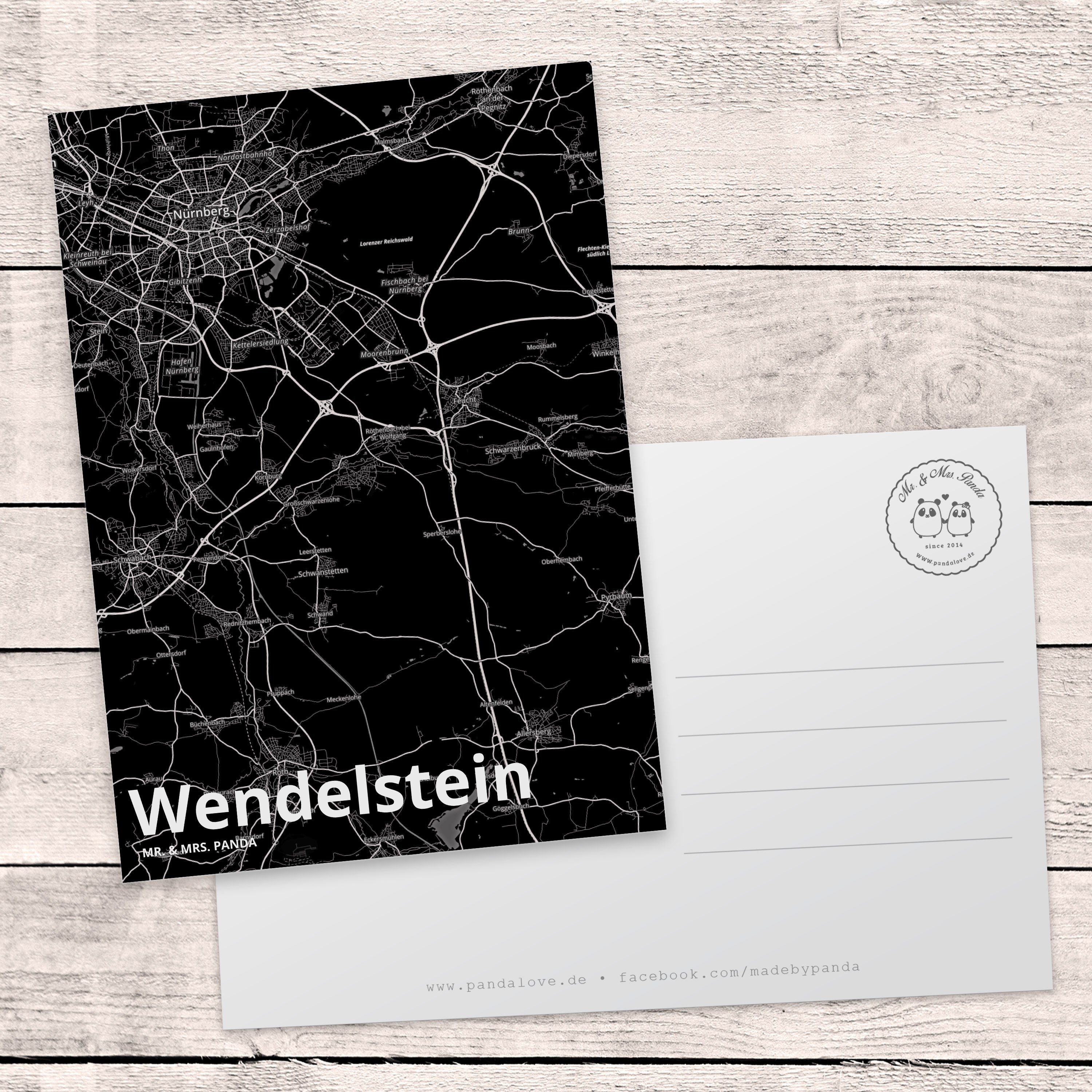 Mr. & Mrs. Panda - Stadt Dorf Geschenk, Landk Städte, Postkarte Karte Ansichtskarte, Wendelstein